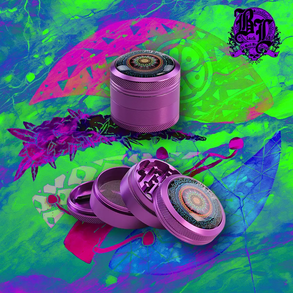 Black Leaf – Mandala Grinder Purple